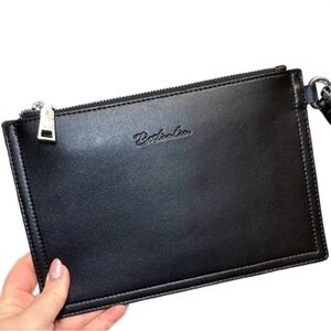 Bostanten Black Leather Wristlet • Genuine Leather • Wrist Strap • Stylish